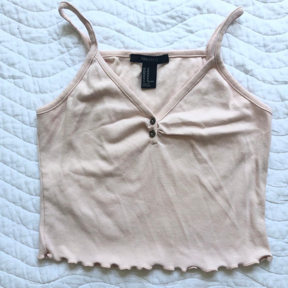 Forever 21 Light Pink Crop Tank Top